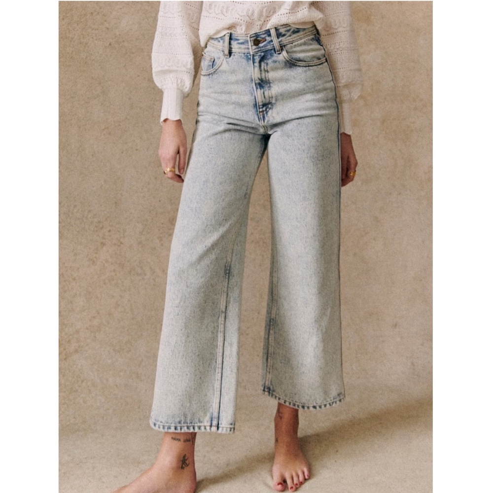 Sezane Le Crop Jeans Edge Blue
